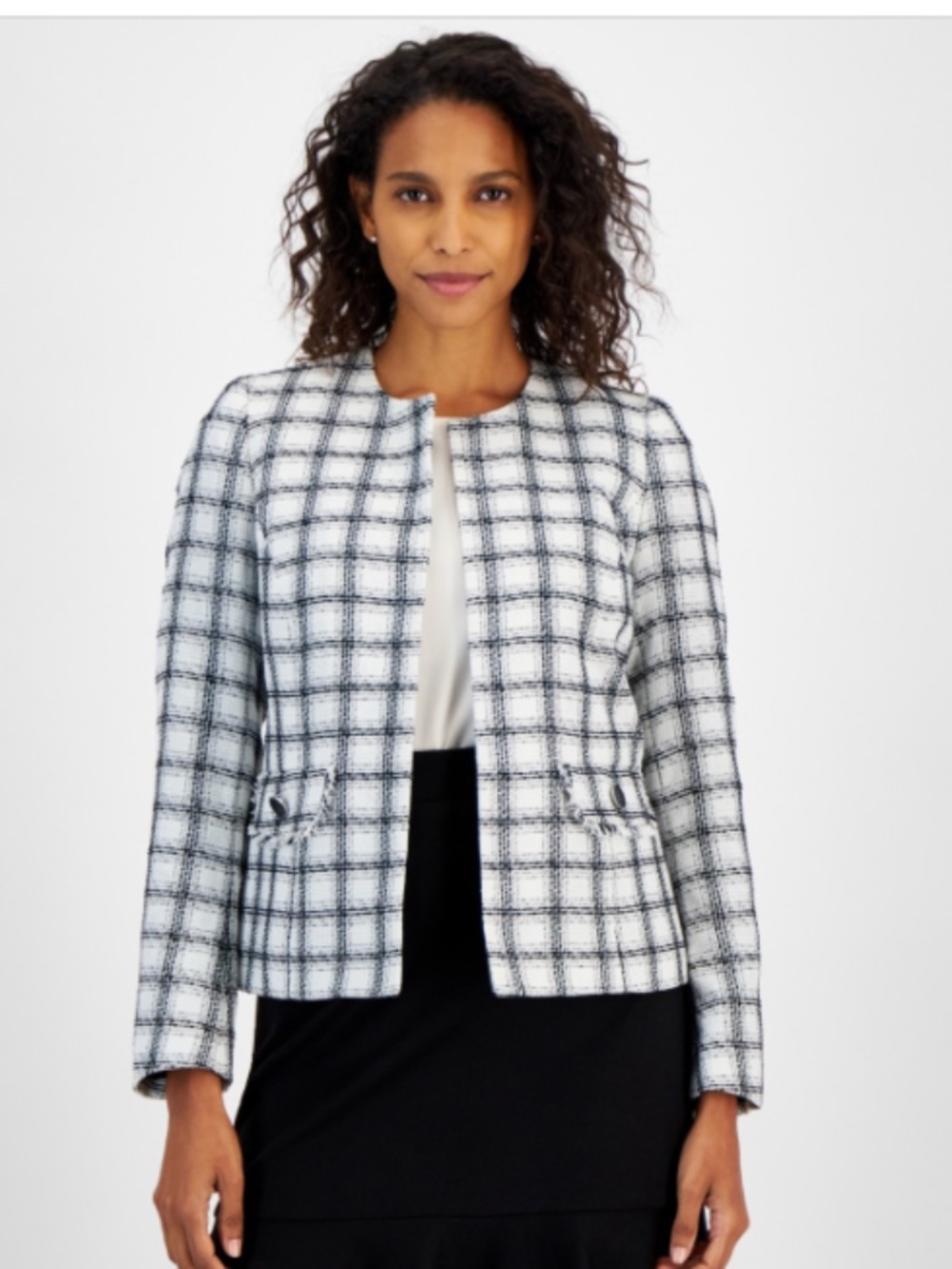 Chic collarless blazer from Kasper NWT